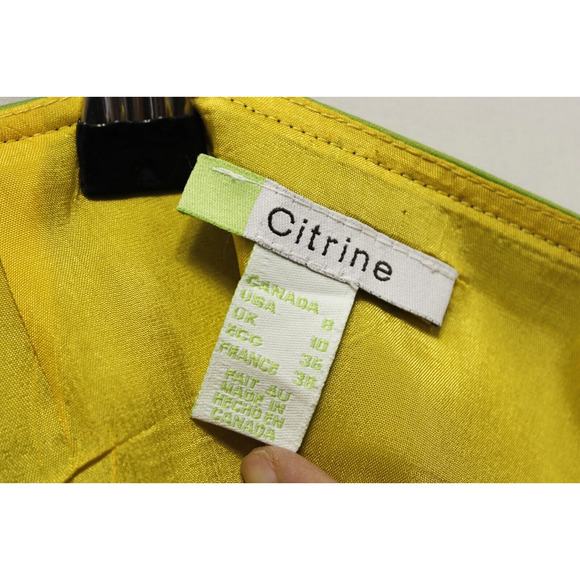 Citrine A Line Skirt Bright Multicolor Block Women 8 Knee Length Maximalist - Picture 4 of 9